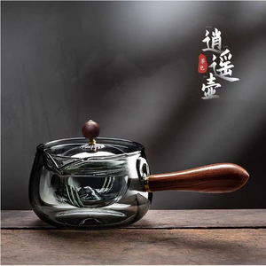 กาน้ำชาหมุนได้พร้อมฝาปิด แก้วทนความร้อน สำหรับชุดชงชา - Product Image 1