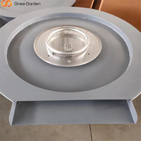 Brasero décoratif autoportant en acier Corten blanc avec cascade et chauffage de piscine, compatible propane, télécommandé, écologique, pour extérieur