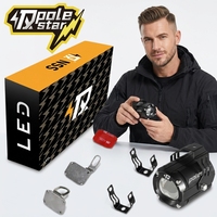 Phare avant LED pour moto 60W, double couleur, style avion, avec fonction d'éclairage d'avertissement