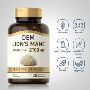Oem tùy chỉnh Hữu Cơ sư tử bờm nấm viên nang nhãn hiệu riêng cao cấp chất lượng miễn dịch hỗ trợ 60 viên nang/chai cho người lớn - Product Image 2