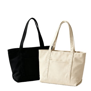 Designer <b>Work</b> Canvas <b>Tote</b> <b>Bag</b> Front Organizer Pockets Wide Shoulder Strap Heavyweight Cotton for Travel Office Promotional Use - Product Image 1