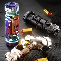 Fidget Spinner Créatif en Métal Effet Pistolet avec Coque Éjectable, Jouet Anti-Stress pour Adultes et Enfants, Jouet Lanceur Pistolet Cadeau