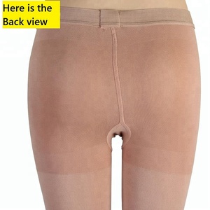 الفئة الثانية 23-32mmhg عارية سوداء صلبة نحيفة تحكم بنطال ليجينز بدون أقدام عالية الخصر نايلون طماق ضغط للنساء - Product Image 4