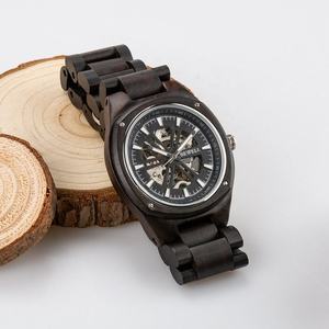 Reloj de Cuarzo de Madera Personalizado al por Mayor, Resistente al Agua 3ATM, Reloj Mecánico con Movimiento Visible para Hombre - Product Image 5