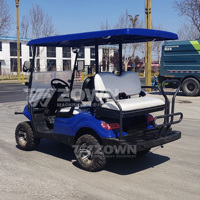 Voiturette de golf électrique homologuée pour la route, 4 places, batterie lithium 72V, homologuée CE, avec ceinture de sécurité et clignotants.