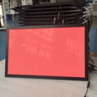 Kotak Lampu Dekorasi Dinding RGB Matte Bingkai Aluminium Persegi Panjang Akrilik dengan Lampu LED Backlit 3000 Lumens Tahan Cuaca Ultra Tipis 16x24