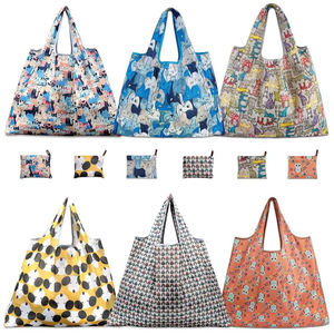 Tas perjalanan grosir tas jinjing portabel dapat digunakan kembali kapasitas besar tahan air tas belanja nilon lipat kustom poliester - Product Image 2