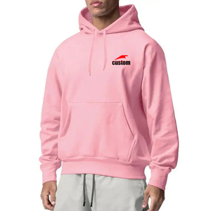 Sweat-shirt à capuche en polaire uni <span class=keywords><strong>pour</strong></span> homme, style européen et américain, automne/hiver, vente en gros, avec velours - Product Image 3
