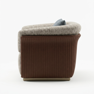 Sofá individual de tela con relleno de esponja cuadrada minimalista JM 970x870x780mm |   Uso en Apartamentos y Villas |   Personalizable por OEM - Product Image 2