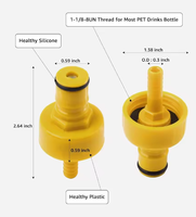 Kit de bouchons de carbonatation en plastique (bouchon de carbonatation en plastique, raccord en T et tube en silicone de 80 cm) pour distributeur de bière, soda et eau gazeuse