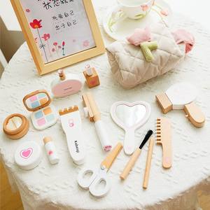 En gros Coiffeuse en bois pour enfants avec coffret <span class=keywords><strong>de</strong></span> cosmétiques <span class=keywords><strong>et</strong></span> boîte à bijoux, jouet <span class=keywords><strong>de</strong></span> jeu d'imitation familial - Product Image 2