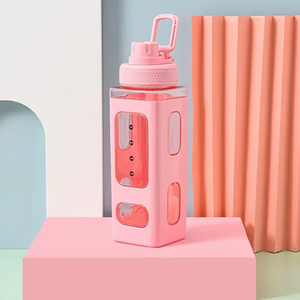 Wholesale 700ml Cute Water <b>Bottle</b> for Girls <b>with</b> Lid <b>Straw</b> Sticker <b>Plastic</b> <b>Milk</b> Portable Kawaii Tumbler Children's Drinkware - Product Image 2