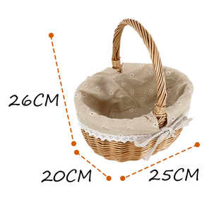 Keranjang Rotan Anyaman Tangan dengan Lapisan Digunakan untuk Menyimpan Buah Keranjang Piknik. - Product Image 3