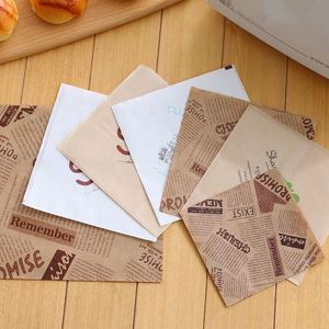 Custom Printed Logo Food Grade Grease Oil Proof Kraft Cookie Donuts Bread Hamburger Packaging Greaseproof Paper Burger <b>Bags</b> - Product Image 2
