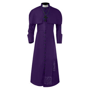 Costume da Monaco Medievale per Adulti, Abito da Prete Cattolico, Cosplay di Halloween, Tonaca Clericale con Mantello Rinascimentale - Product Image 5