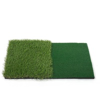 Tapis d'entraînement de golf vert pour swing et chipping avec base en EVA, surface de frappe double herbe 40x64cm personnalisable