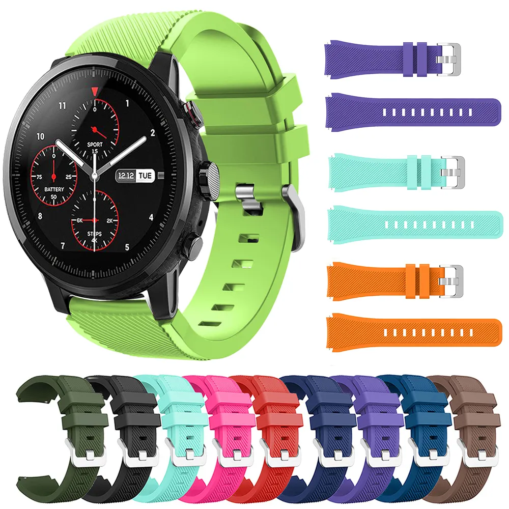 22mm Silicone Watch Strap For Xiaomi Huami Amazfit Pace Stratos 3 2 2S/GTR 2 2e/GTR 47mm Watch Band For Samsung Gear S3