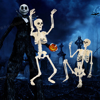 Décorations murales effrayantes de squelettes d'Halloween pour fêtes dans les maisons hantées, accessoires de squelettes humains
