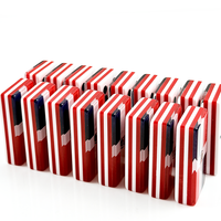 Jeu de dominos double 6 de 28 pièces en acrylique multicouche avec drapeau dominicain pour les divertissements et les rassemblements