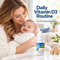 Gouttes de Vitamine D3 pour Bébé OEM, Cholecalciférol Liquide, Complément Nutritionnel, Marque Privée, Gouttes pour Nourrissons, Formules de Fabricant en Gros