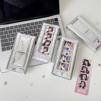 Album photo PVC 4 panneaux Fashion Silver Star Life 4-Cut, livre de rangement pour autocollants photo, porte-cartes photo K-Pop pour collectionneurs