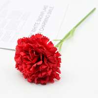 Fleur artificielle de carnation à tige courte en soie, pour arrangements de décoration de table à domicile, vente en gros