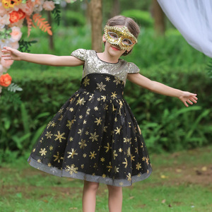 Costume d'Halloween pour filles, robe de sorcière à paillettes, robe de soirée en forme de A pour enfants, hiver 2021 - Product Image 2