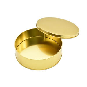 Barattolo Rotondo <span class=keywords><strong>in</strong></span> Metallo Color Oro per Dolci, Grado Alimentare, Fornitura Diretta dalla Fabbrica - Product Image 3