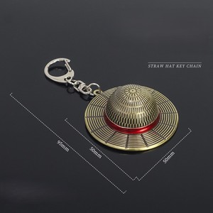 <span class=keywords><strong>Pirate</strong></span> roi Marine roi Animation périphérique Monchi D Luffy chapeau de paille or porte-clés pendentif décoration en métal - Product Image 3