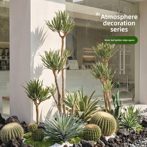 Agave Artificielle en Plastique Souple, Arbre Tropical en Pot <span class=keywords><strong>100</strong></span>-200cm, Décoration Commerciale pour Hôtels, Centres Commerciaux, Cours et Aménagements Paysagers - Product Image 1