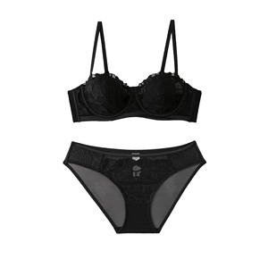 Conjunto de sujetador y Bragas para mujer, ropa interior transpirable para niñas, conjuntos de bragas breves transparentes para mujer, sexy para mujer, poliéster 100% personalizado - Product Image 2