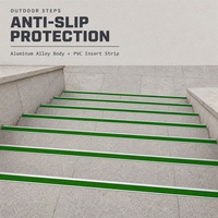 Profilé d'angle en alliage d'aluminium avec insert en PVC pour escaliers en bois et en acier, protection antidérapante pour entrepreneurs