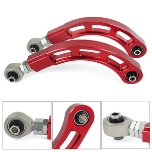 Bras de suspension inférieur en alliage d'aluminium avec réglage de la camber pour Mitsubishi Lancer rouge et argenté LCA023 - Product Image 4