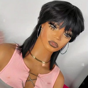 13x4 glueless HD ren phía trước PIXIE cắt tóc giả ngắn lượn sóng lớp thẳng Bob đầy đủ ren tóc giả tóc con người SDD cùn cắt ngắn Bob - Product Image 1