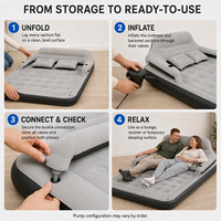 Lit gonflable pliable avec pompe intégrée pour le camping en plein air, les voyages, matelas gonflable