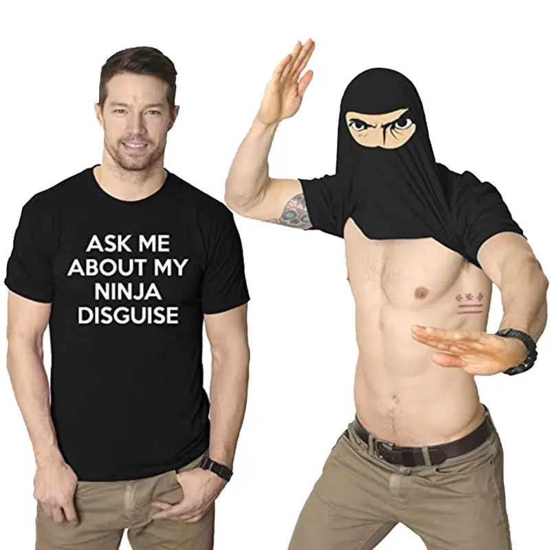 Pria Meminta Saya Tentang Kaos Flip Penyamaran Ninja Saya Kostum Lucu Kaus Katun Pria Hadiah Humor Kaus Atasan Wanita