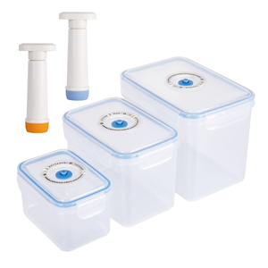 Home Pantry Kitchen & Fridge Storage Organization Vacuum Airtight Dust Proof Plastic Meal Prep Box Dry Food Container