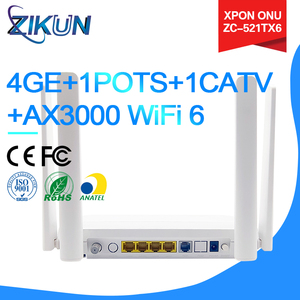 Gpon 2.5g ax3000 ONT ZC-521TX6 4x4 MIMO 5g ăng-ten RF thiết bị cáp TV Wifi 6 onu CATV - Product Image 6