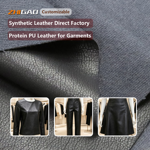 Tela de Cuero Sintético PU Super Suave con Textura de Piel de Cordero para Chaquetas y Pantalones de Moda de Lujo - Product Image 2