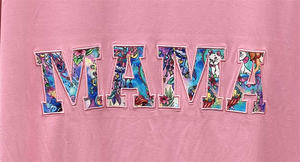 Custom <span class=keywords><strong>MAMA</strong></span> bordado de bambú francés Terry sudadera apliques adultos de talla grande chándales para combinar con bebé de bambú mameluco Pijamas - Product Image 5