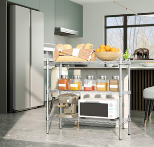 מפעל כבד כבד כרום מתכת מדפים 4 יחידות <span class=keywords><strong>nsf</strong></span> אחסון תעשייתי rking - Product Image 3