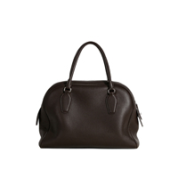 Sac fourre-tout mini inspiré de The Row, personnalisé OEM, sac à main de luxe en cuir pour femme, sac bowling en cuir de vachette avec étiquette privée en coton