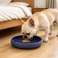 Gamelle anti-glouton en silicone écologique pour chien avec ventouses antidérapantes, anti-étouffement, design carré pour ralentir la vitesse d'eating