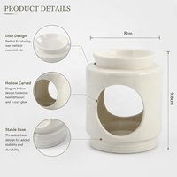 Brûleur à Huile en Céramique Minimaliste Moderne, Chauffe-Cire, Diffuseur d'Huiles Essentielles, Porte-Bougie Chauffe-Plat pour Décoration Intérieure
