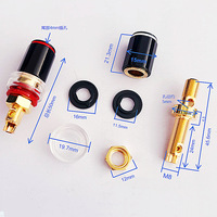 Poste de reliure HIFI bricolage Audio rouge pur cuivre femelle 4mm fiche banane haut-parleurs haut de gamme prise de fil borne d'amplificateur de câblage rapide