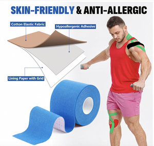 Cinta de Kinesiología Deportiva de Algodón, Resistente al Agua y al Sudor, con Impresión Personalizada <span class=keywords><strong>en</strong></span> Varios Tamaños, para Atletas - Product Image 3