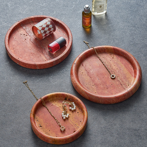 Bandeja Redonda de Mármol Natural para Cosméticos, Organizador de Joyas de Piedra para Encimera de Baño - Product Image 6