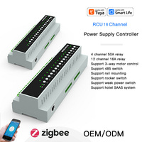 Controlador de fuente de alimentación de relé ECOWA Tuya ZigBee de 16 canales 16A 50A, módulo de interruptor de circuito inteligente WiFi compatible con interruptor RS485