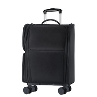 Trousse de maquillage à roulettes, rangement de maquillage doux, organisateur de cosmétiques, bagage de voyage avec poche latérale, sac amovible