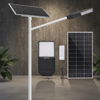 Lampu Jalan Tenaga Surya Terpisah Dua Bagian IP66 Luar Ruangan 100W LED Kecerahan Tinggi Chip Bridgelux 5050 Paduan Aluminium 6000K 3 Tahun